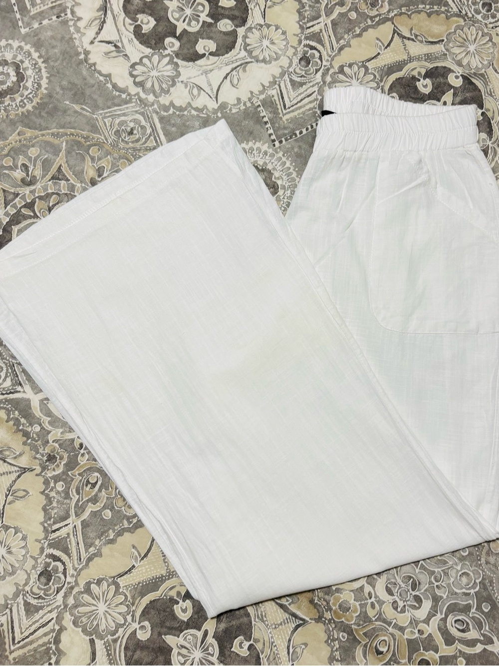 Women's Wide Leg Pull-On Pants - White